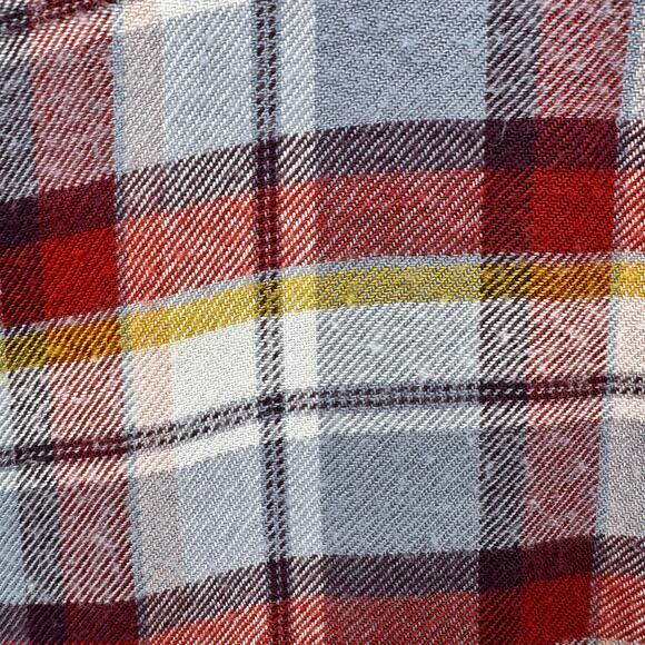 Lucky Brand Shirt Womens Small Plaid Flannel Pearl Snap Peplum Hem Cropped - Picture 5 of 9